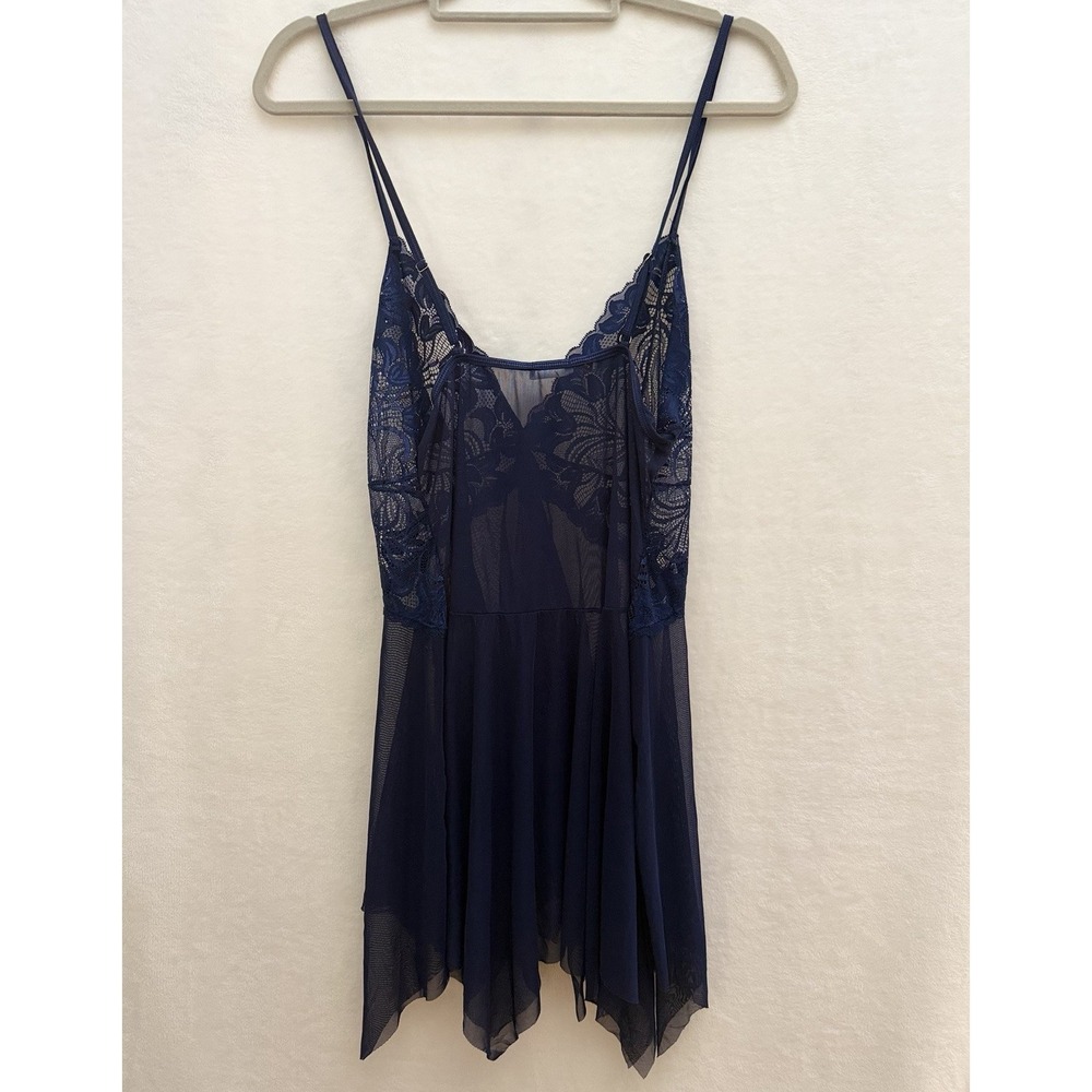 AvidLove Sexy Sheer Navy Blue Lace‎ Babydoll Gown Lingerie XL Fairy Whimsigoth - Picture 5 of 9